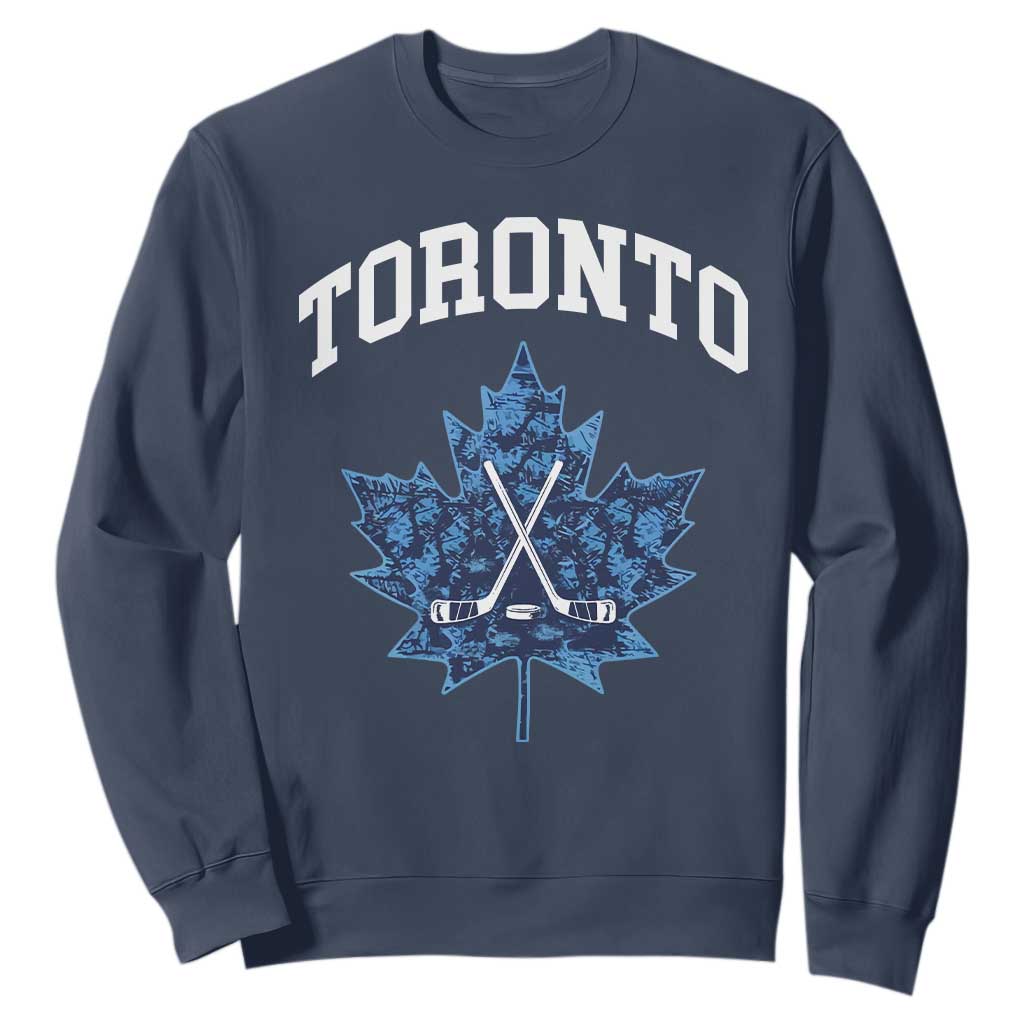 Vintage Canada Hockey Sweatshirt Maple Leafs TS10 Navy Print Your Wear