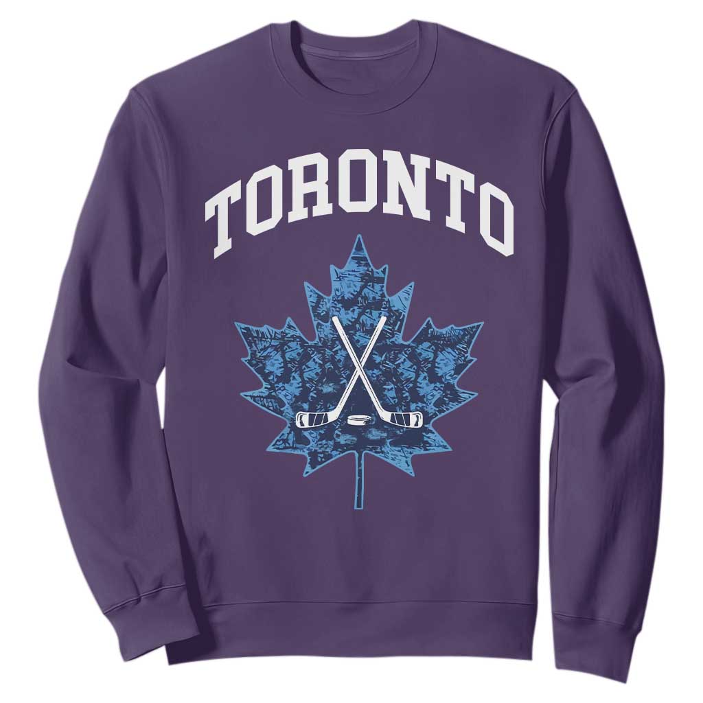 Vintage Canada Hockey Sweatshirt Maple Leafs TS10 Purple Print Your Wear