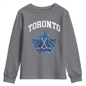 Vintage Canada Hockey Youth Sweatshirt Maple Leafs TS10 Charcoal Print Your Wear