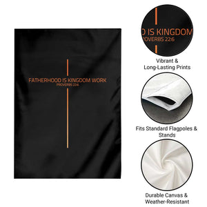 Fatherhood Is Kingdom Work Garden Flag Vintage Christian Dad Cross