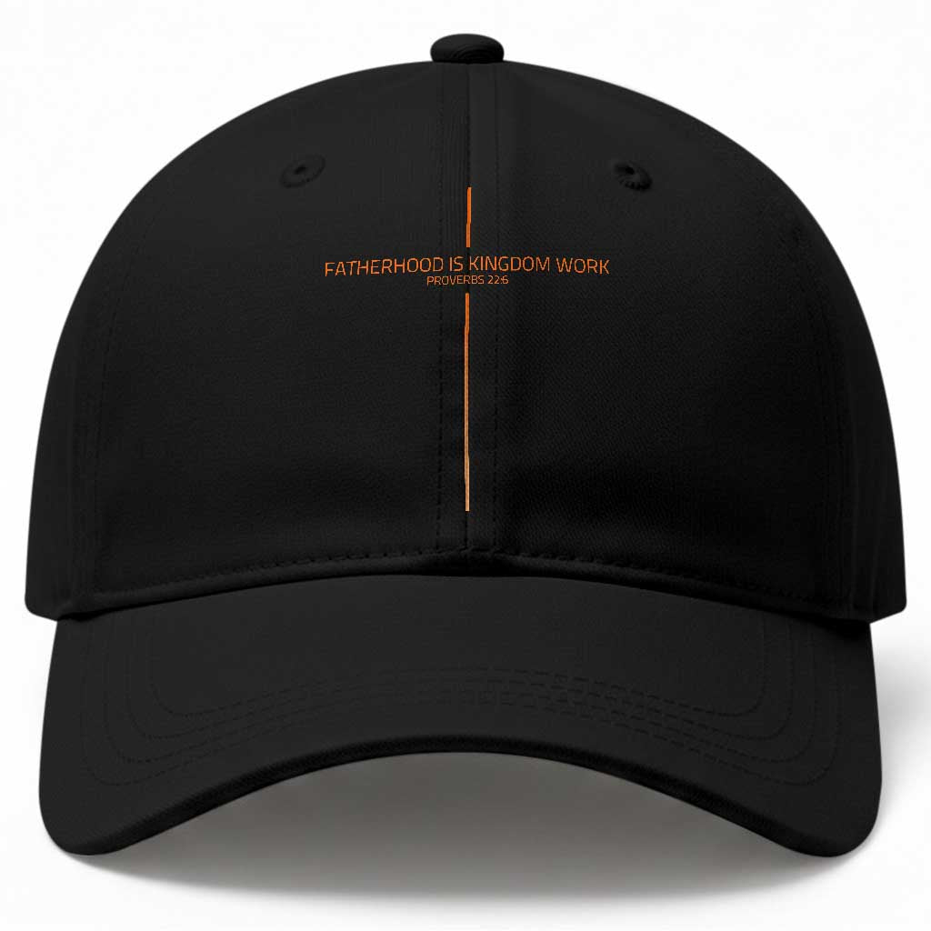 Fatherhood Is Kingdom Work Baseball Cap Vintage Christian Dad Cross