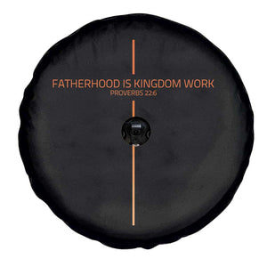 Fatherhood Is Kingdom Work Spare Tire Cover Vintage Christian Dad Cross