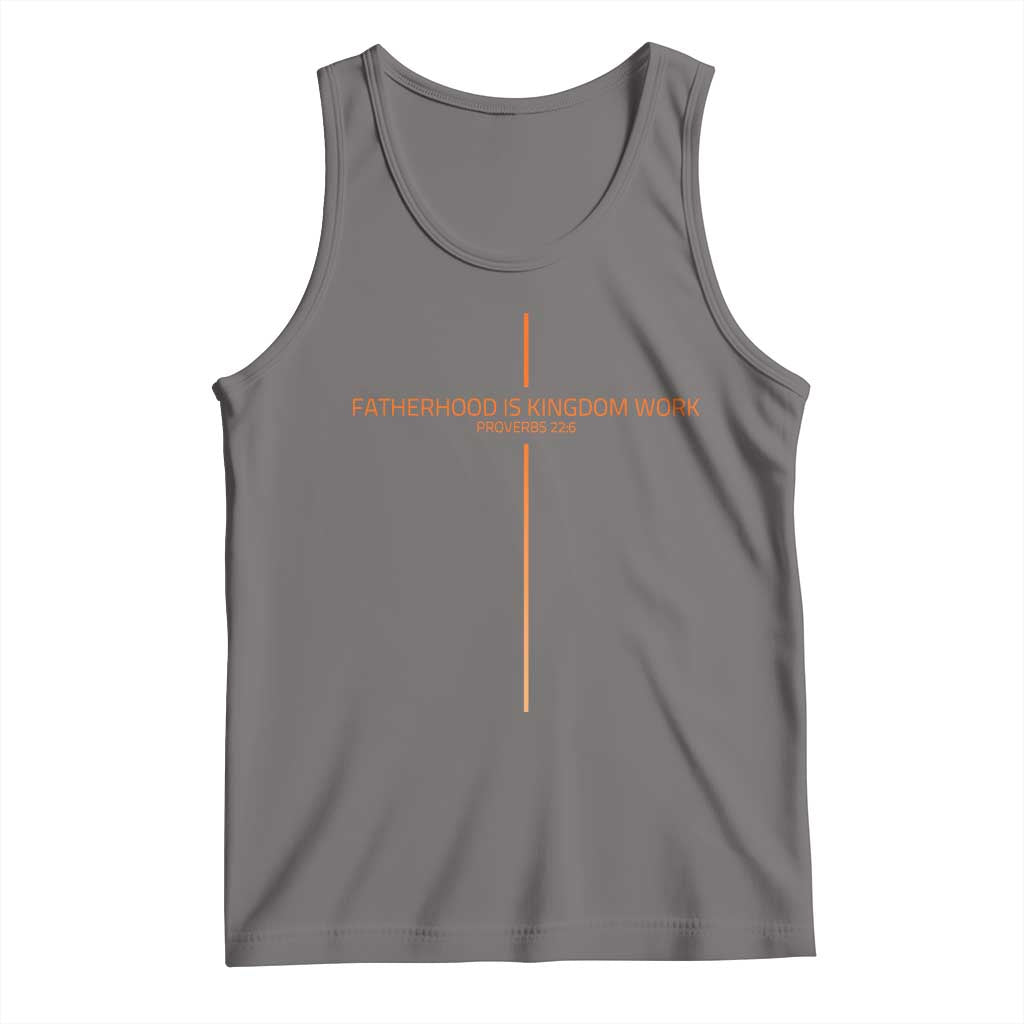 Fatherhood Is Kingdom Work Tank Top Vintage Christian Dad Cross