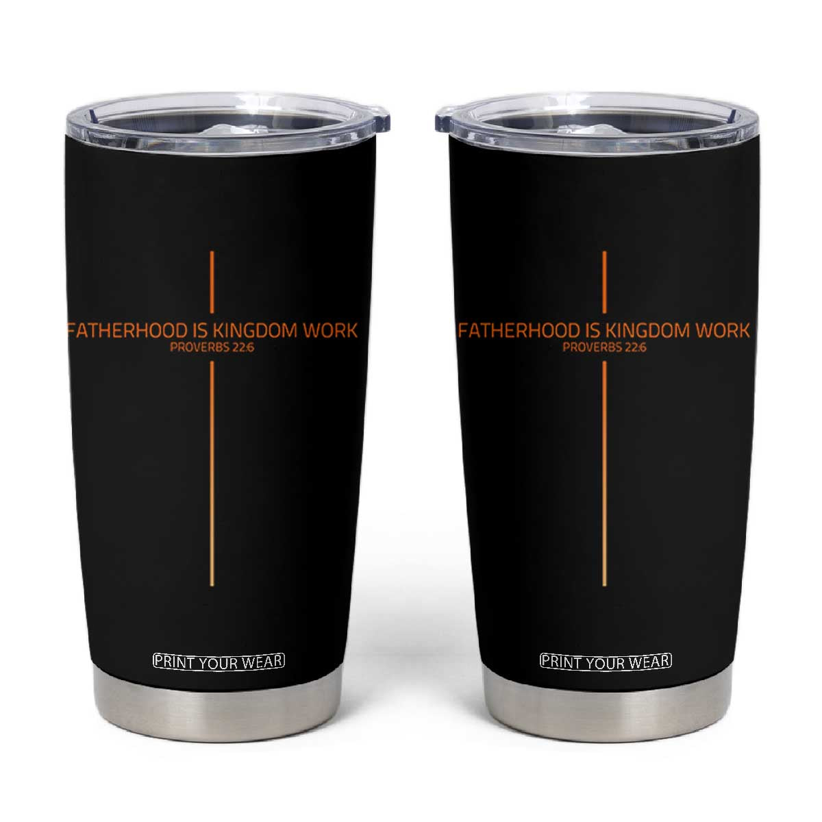 Fatherhood Is Kingdom Work Tumbler Cup Vintage Christian Dad Cross