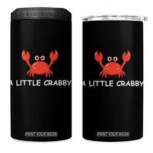 A Little Crabby 4 in 1 Can Cooler Tumbler Minimalist Beach Meme Summer Aesthetic
