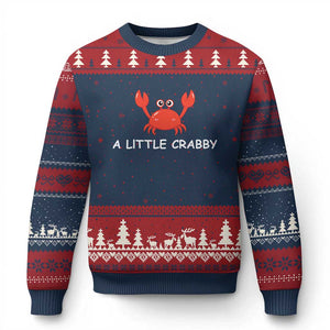 A Little Crabby Ugly Christmas Sweater Minimalist Beach Meme Summer Aesthetic
