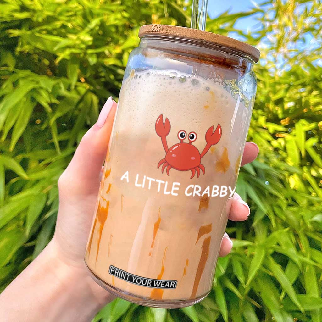 A Little Crabby Glass Can Minimalist Beach Meme Summer Aesthetic