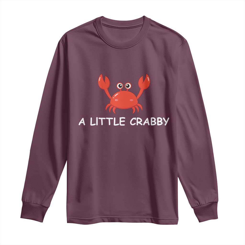 A Little Crabby Long Sleeve Shirt Minimalist Beach Meme Summer Aesthetic