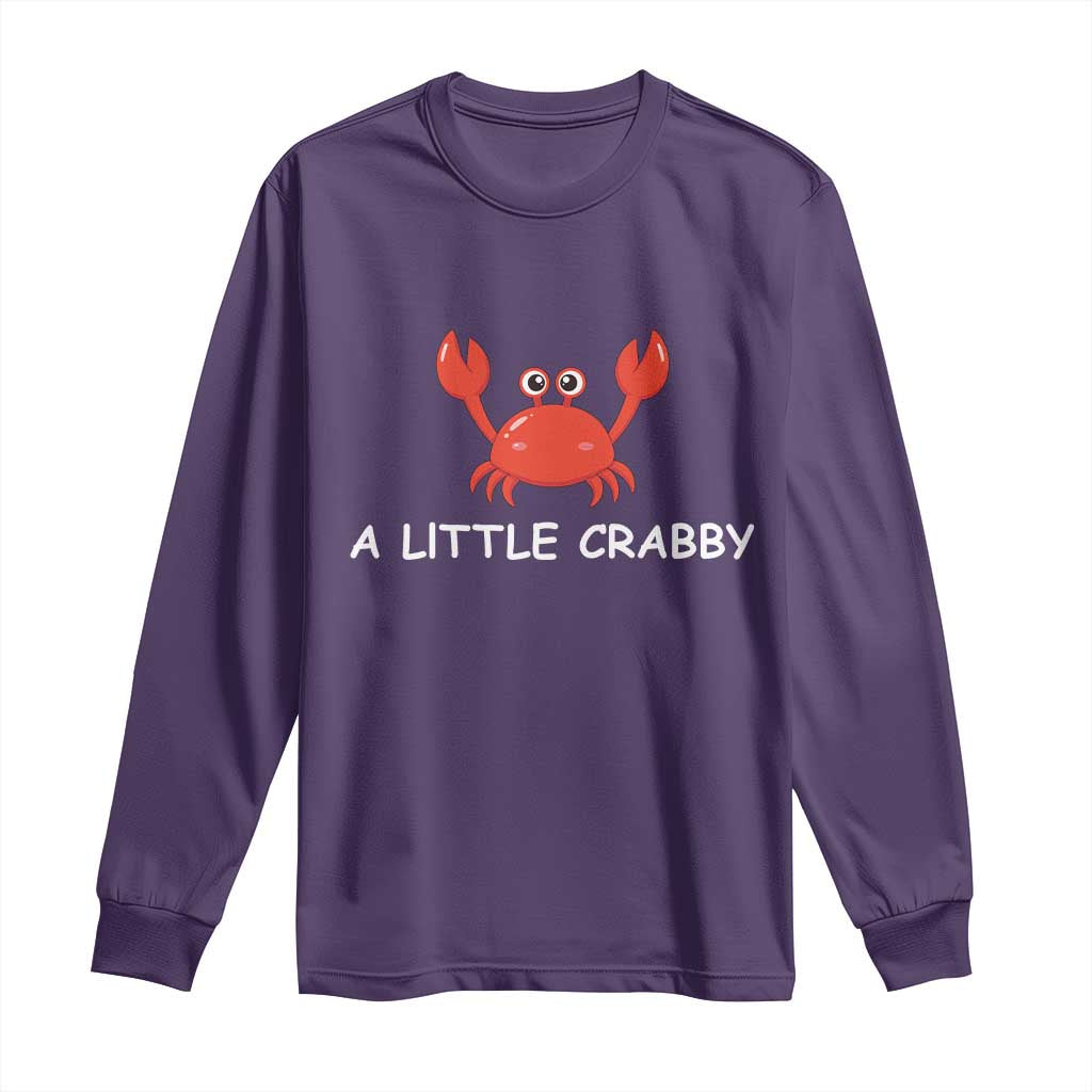 A Little Crabby Long Sleeve Shirt Minimalist Beach Meme Summer Aesthetic