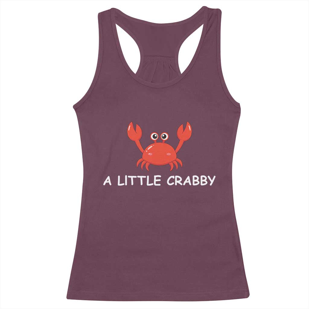 A Little Crabby Racerback Tank Top Minimalist Beach Meme Summer Aesthetic