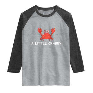 A Little Crabby Raglan Shirt Minimalist Beach Meme Summer Aesthetic