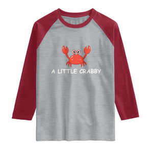 A Little Crabby Raglan Shirt Minimalist Beach Meme Summer Aesthetic
