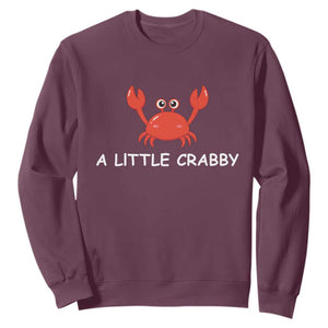A Little Crabby Sweatshirt Minimalist Beach Meme Summer Aesthetic