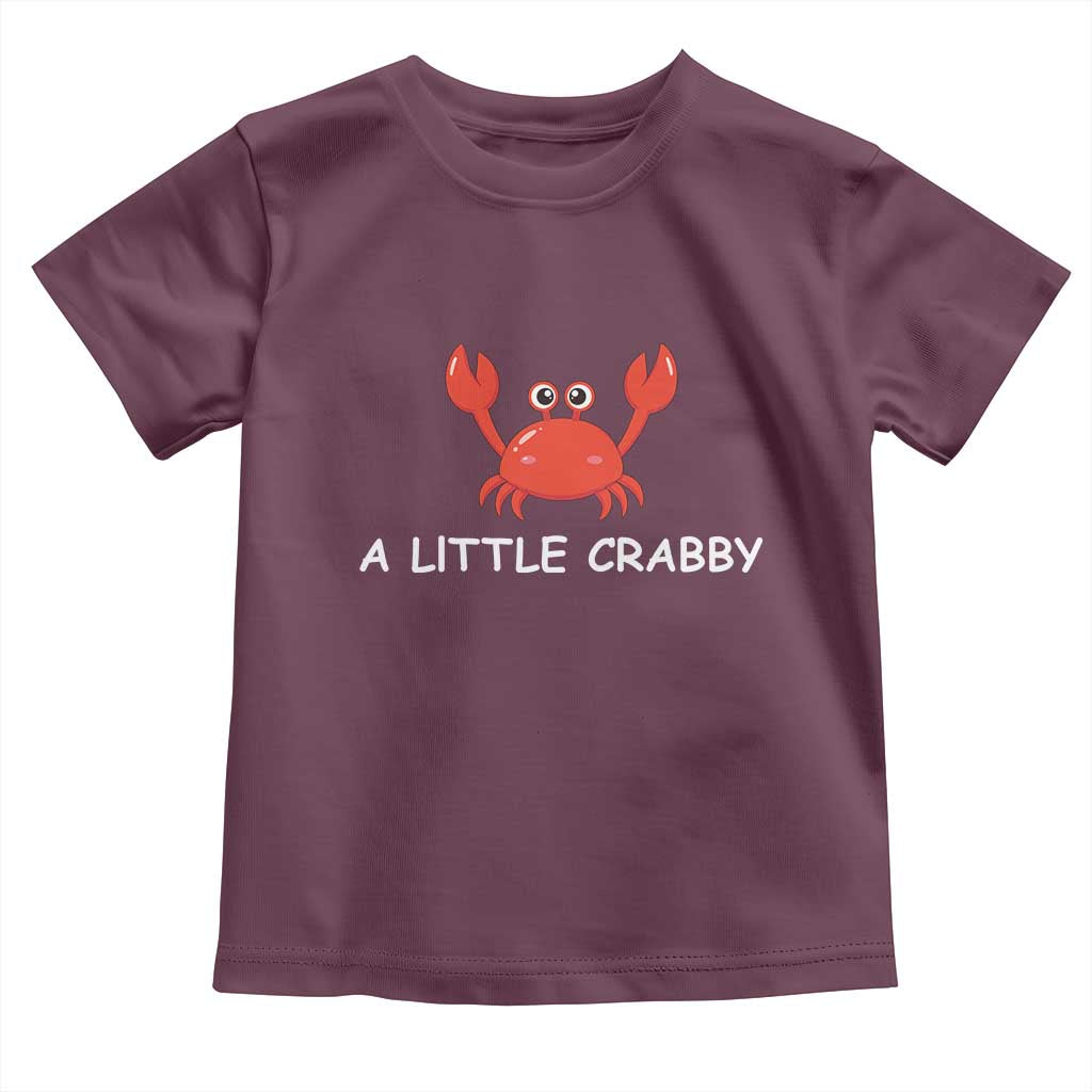 A Little Crabby Toddler T Shirt Minimalist Beach Meme Summer Aesthetic