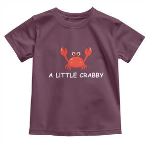 A Little Crabby Toddler T Shirt Minimalist Beach Meme Summer Aesthetic