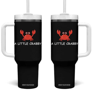 A Little Crabby Tumbler With Handle Minimalist Beach Meme Summer Aesthetic