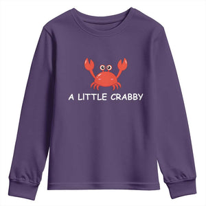 A Little Crabby Youth Sweatshirt Minimalist Beach Meme Summer Aesthetic