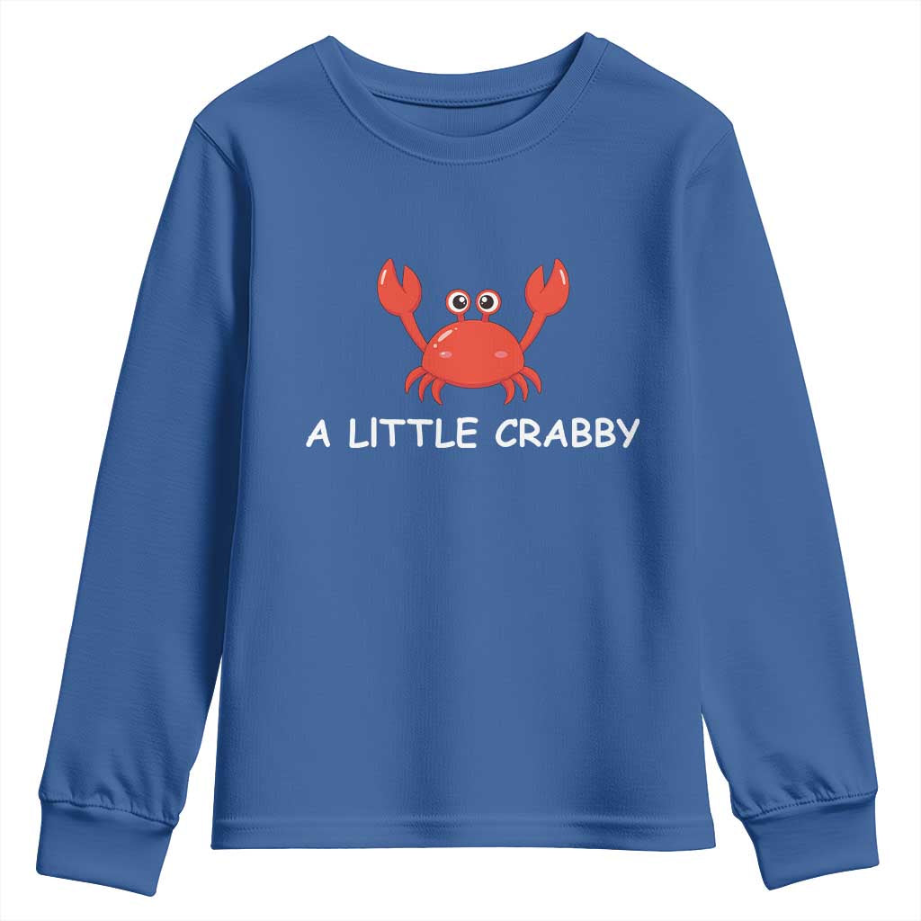 A Little Crabby Youth Sweatshirt Minimalist Beach Meme Summer Aesthetic