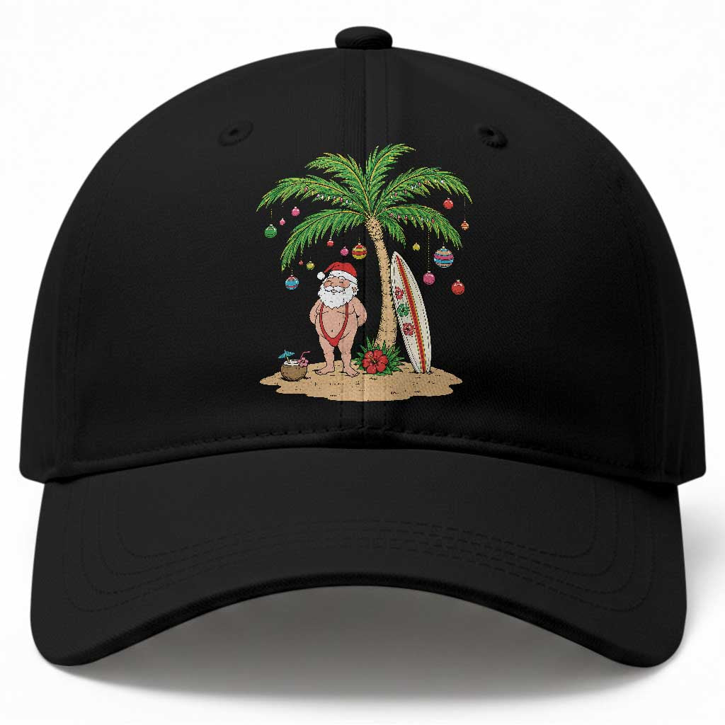 Funny Christmas In July Beach Baseball Cap Mankini Santa Summer Swimsuit Summer Holiday Vacation Graphic TS10 Print Your Wear