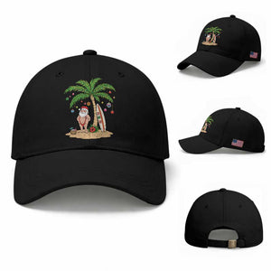 Funny Christmas In July Beach Baseball Cap Mankini Santa Summer Swimsuit Summer Holiday Vacation Graphic TS10 Baseball Cap Universal Fit Black Print Your Wear