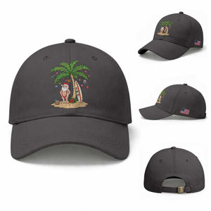 Funny Christmas In July Beach Baseball Cap Mankini Santa Summer Swimsuit Summer Holiday Vacation Graphic TS10 Baseball Cap Universal Fit Dark Gray Print Your Wear