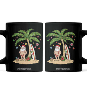 Funny Christmas In July Beach Coffee Mug Mankini Santa Summer Swimsuit Summer Holiday Vacation Graphic TS10 Black Print Your Wear