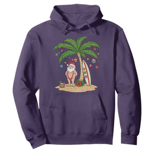 Funny Christmas In July Beach Hoodie Mankini Santa Summer Swimsuit Summer Holiday Vacation Graphic TS10 Purple Print Your Wear