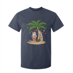 Funny Christmas In July Beach T Shirt For Kid Mankini Santa Summer Swimsuit Summer Holiday Vacation Graphic TS10 Navy Print Your Wear