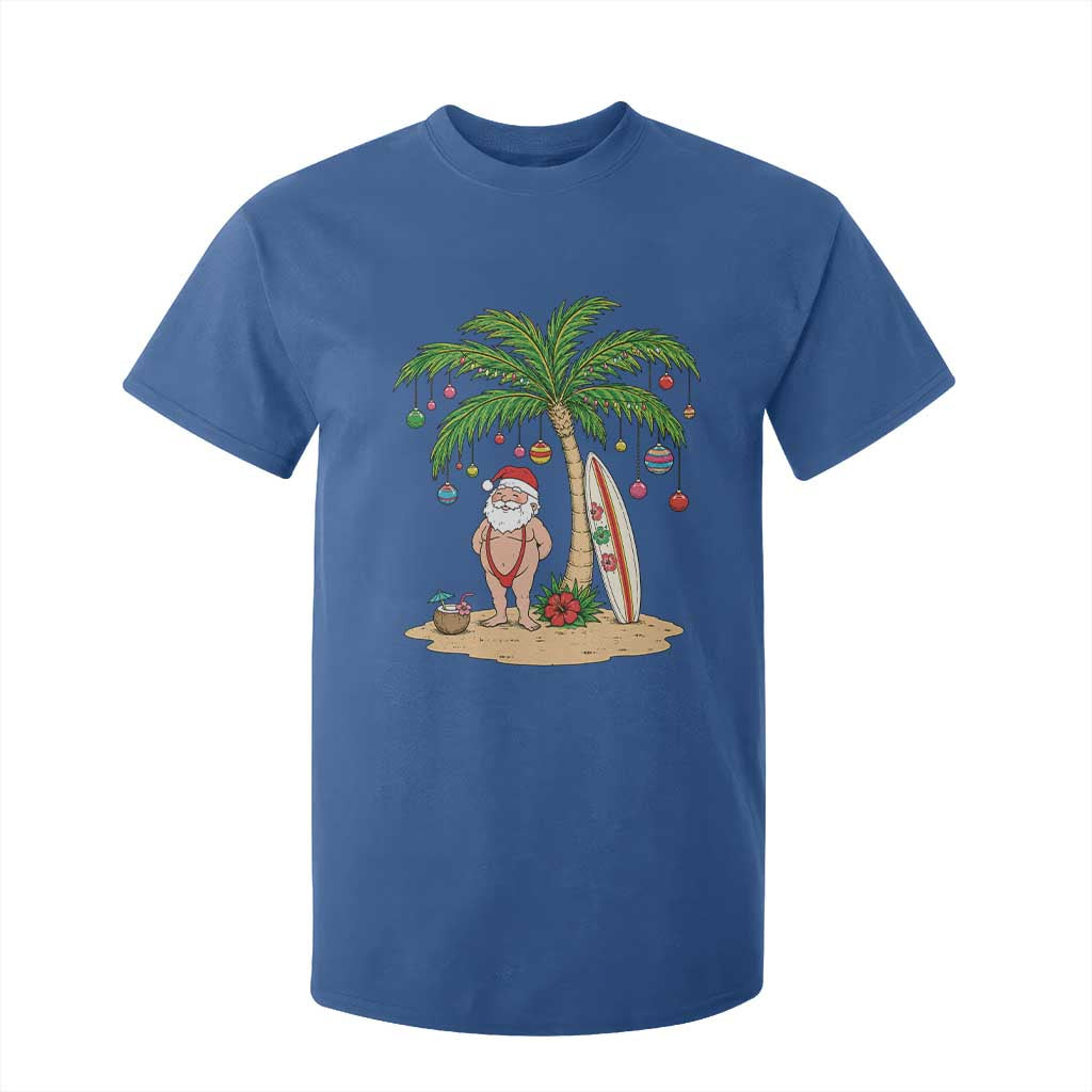 Funny Christmas In July Beach T Shirt For Kid Mankini Santa Summer Swimsuit Summer Holiday Vacation Graphic TS10 Royal Blue Print Your Wear