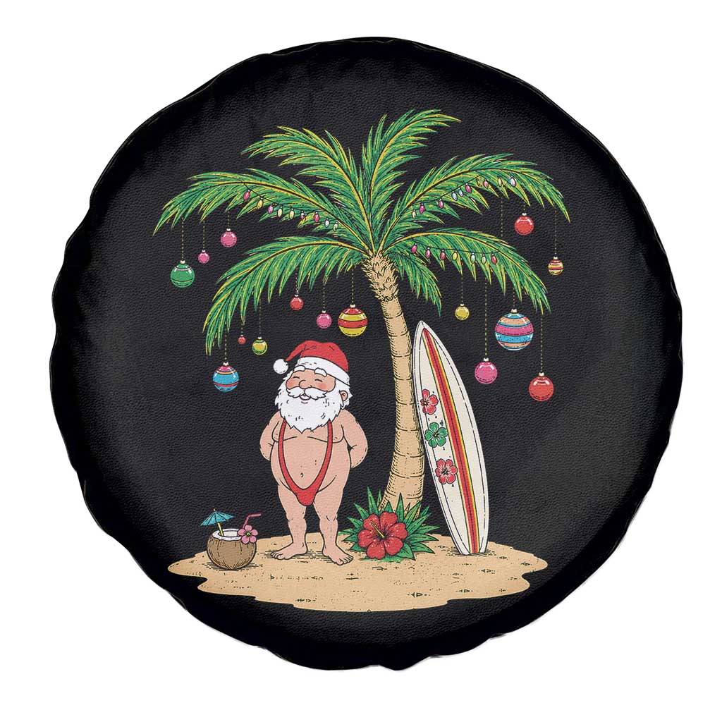 Funny Christmas In July Beach Spare Tire Cover Mankini Santa Summer Swimsuit Summer Holiday Vacation Graphic TS10 Print Your Wear