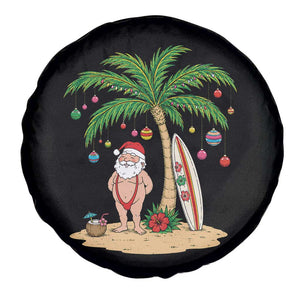 Funny Christmas In July Beach Spare Tire Cover Mankini Santa Summer Swimsuit Summer Holiday Vacation Graphic TS10 Print Your Wear