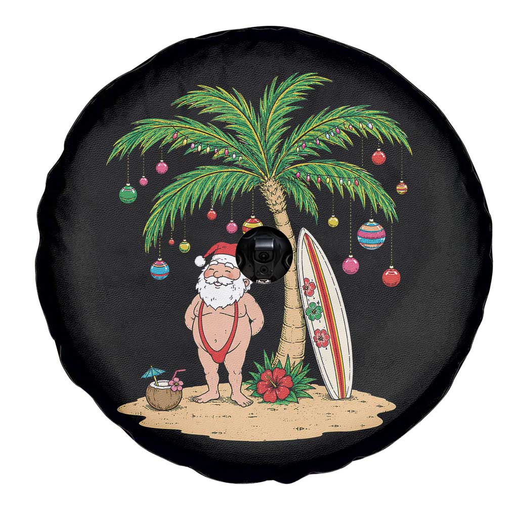 Funny Christmas In July Beach Spare Tire Cover Mankini Santa Summer Swimsuit Summer Holiday Vacation Graphic TS10 Print Your Wear