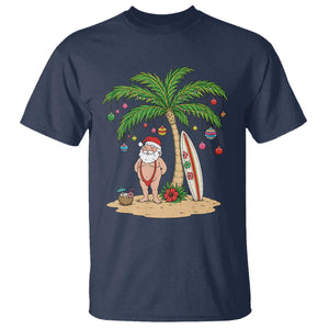 Funny Christmas In July Beach T Shirt Mankini Santa Summer Swimsuit Summer Holiday Vacation Graphic TS10 Navy Print Your Wear