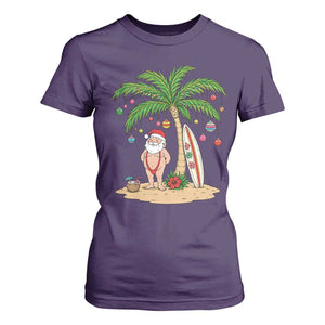Funny Christmas In July Beach T Shirt For Women Mankini Santa Summer Swimsuit Summer Holiday Vacation Graphic TS10 Purple Print Your Wear