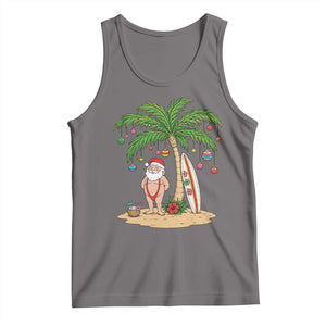 Funny Christmas In July Beach Tank Top Mankini Santa Summer Swimsuit Summer Holiday Vacation Graphic TS10 Deep Heather Print Your Wear