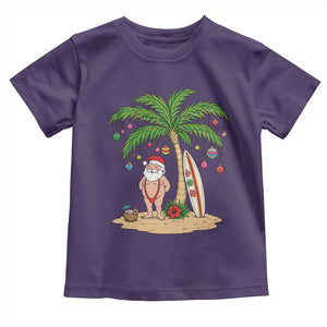Funny Christmas In July Beach Toddler T Shirt Mankini Santa Summer Swimsuit Summer Holiday Vacation Graphic TS10 Purple Print Your Wear
