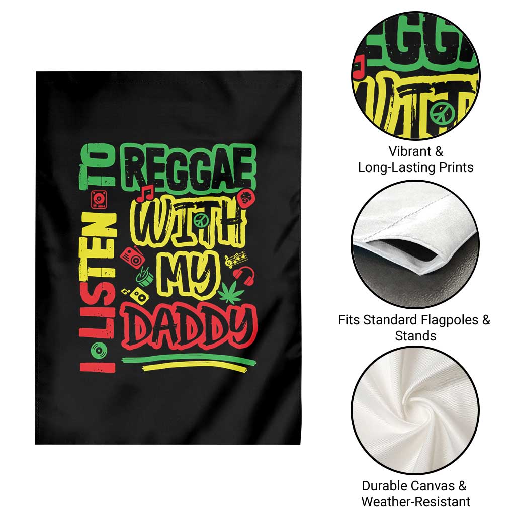Rasta Baby Garden Flag I Listen to Reggae with My Daddy TS10 Print Your Wear