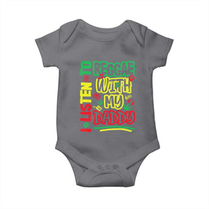 Rasta Baby Baby Onesie I Listen to Reggae with My Daddy TS10 Charcoal Print Your Wear