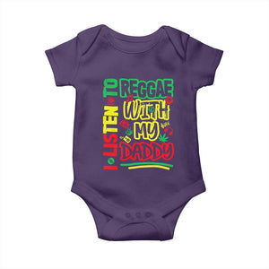 Rasta Baby Baby Onesie I Listen to Reggae with My Daddy TS10 Purple Print Your Wear