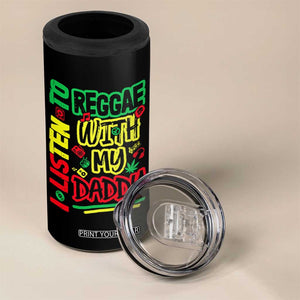 Rasta Baby 4 in 1 Can Cooler Tumbler I Listen to Reggae with My Daddy TS10 Print Your Wear