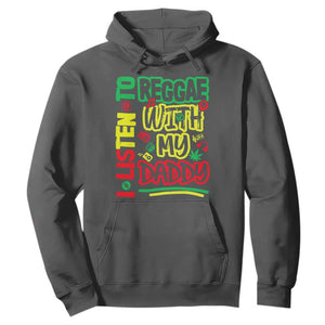 Rasta Baby Hoodie I Listen to Reggae with My Daddy TS10 Dark Heather Print Your Wear