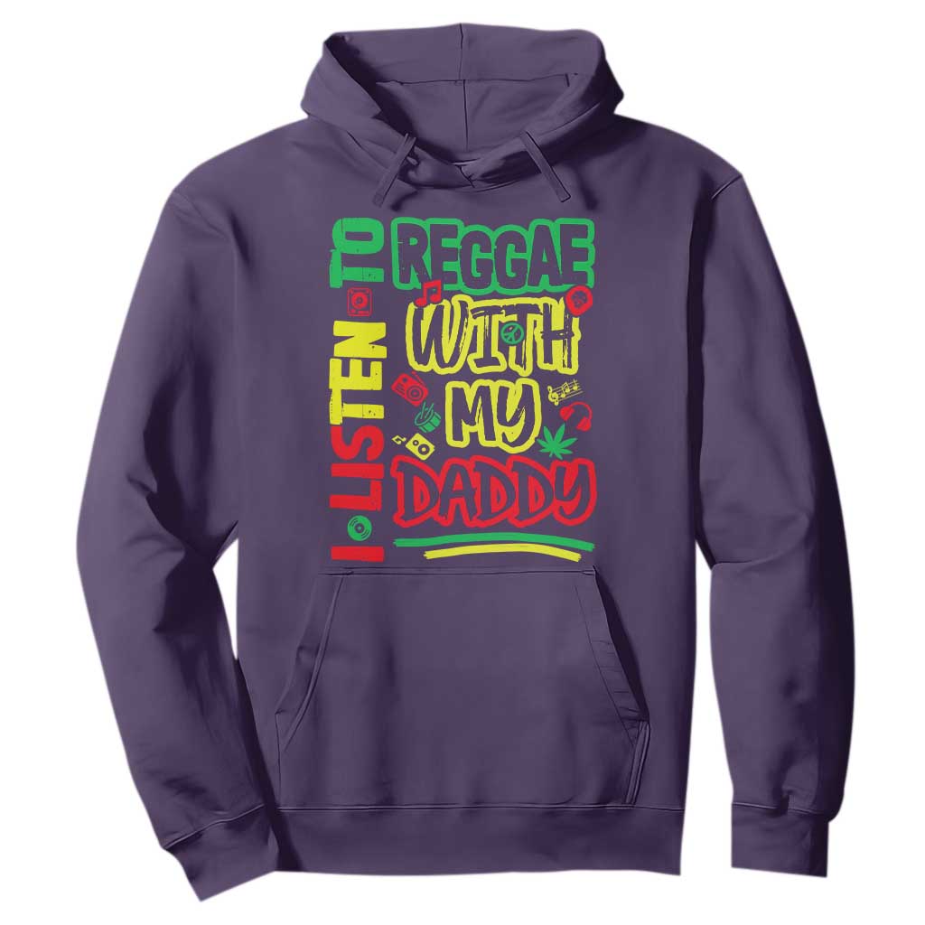 Rasta Baby Hoodie I Listen to Reggae with My Daddy TS10 Purple Print Your Wear