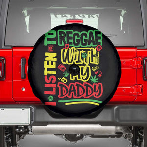 Rasta Baby Spare Tire Cover I Listen to Reggae with My Daddy TS10 Black Print Your Wear