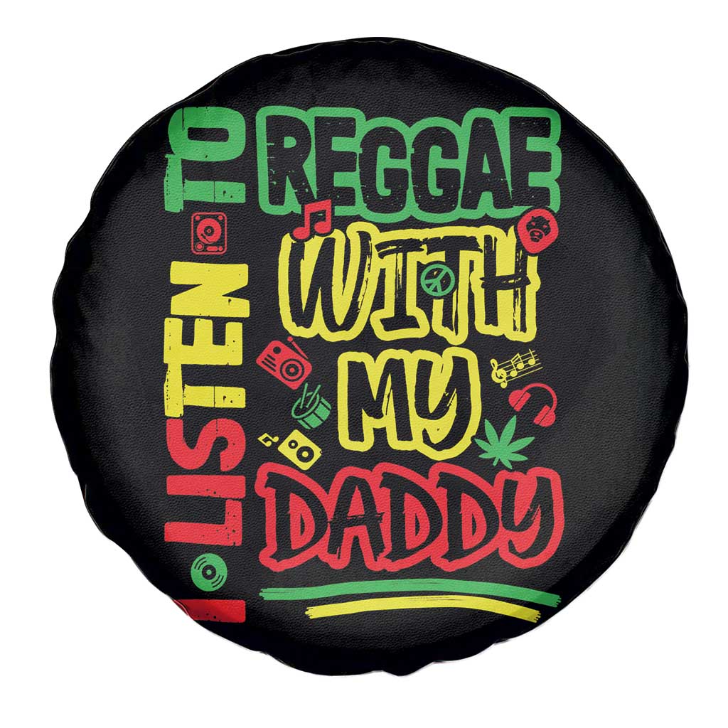 Rasta Baby Spare Tire Cover I Listen to Reggae with My Daddy TS10 Print Your Wear
