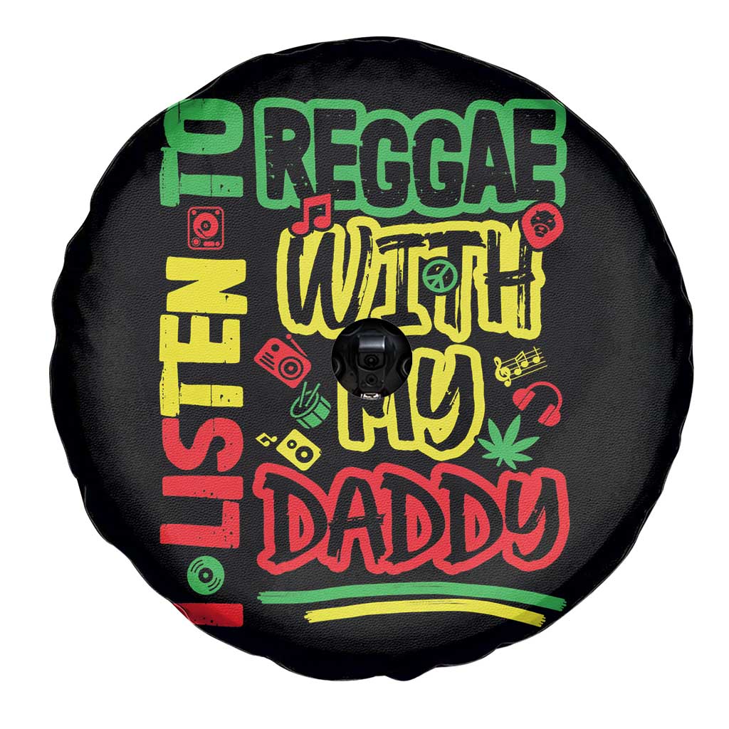 Rasta Baby Spare Tire Cover I Listen to Reggae with My Daddy TS10 Print Your Wear