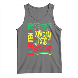 Rasta Baby Tank Top I Listen to Reggae with My Daddy TS10 Black Heather Print Your Wear