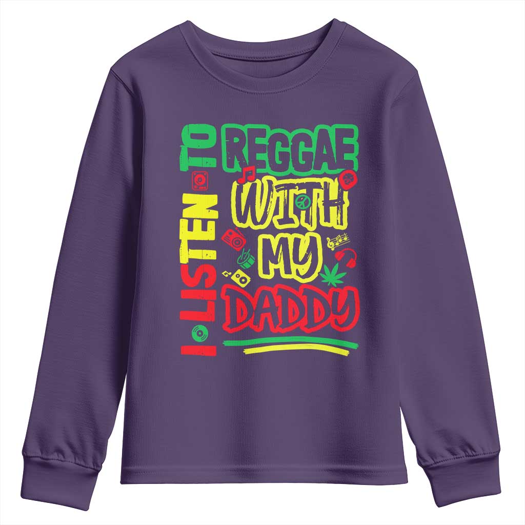 Rasta Baby Youth Sweatshirt I Listen to Reggae with My Daddy TS10 Purple Print Your Wear