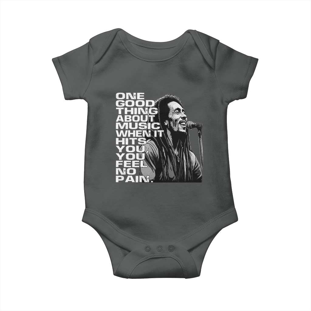 Vintage Marley Baby Onesie Jamaica Jamaican Rasta Reggage Music TS10 Dark Heather Print Your Wear