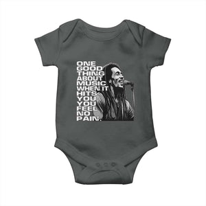 Vintage Marley Baby Onesie Jamaica Jamaican Rasta Reggage Music TS10 Dark Heather Print Your Wear