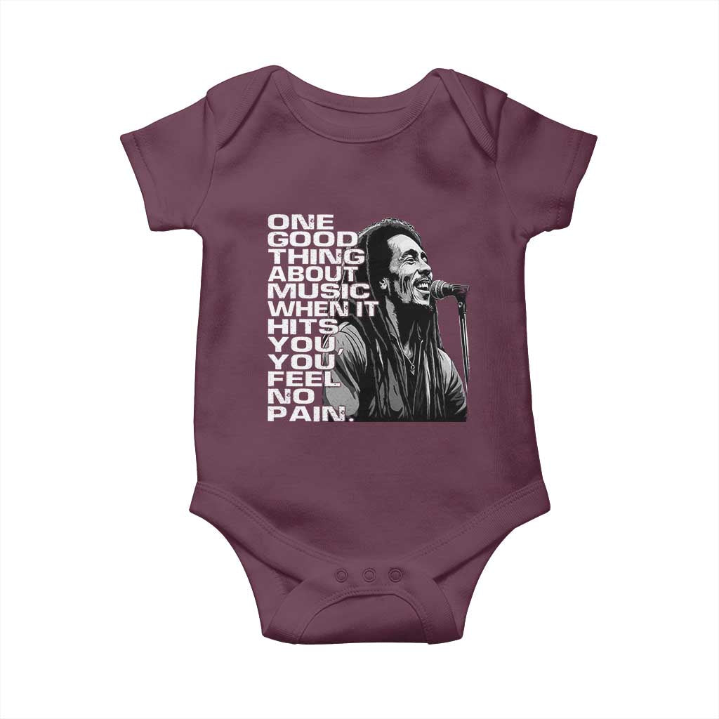 Vintage Marley Baby Onesie Jamaica Jamaican Rasta Reggage Music TS10 Maroon Print Your Wear